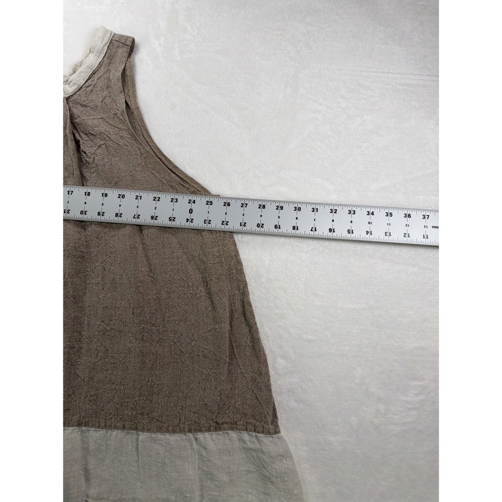 Magnolia Pearl Love Linen Tank Women OS Brown Natural Relaxed Boho Elegant Chic - Picture 8 of 16
